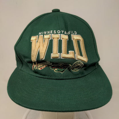 Mitchell & Ness Men's Snapback Hat Green Minnesota Wild Embroidered Logo NHL