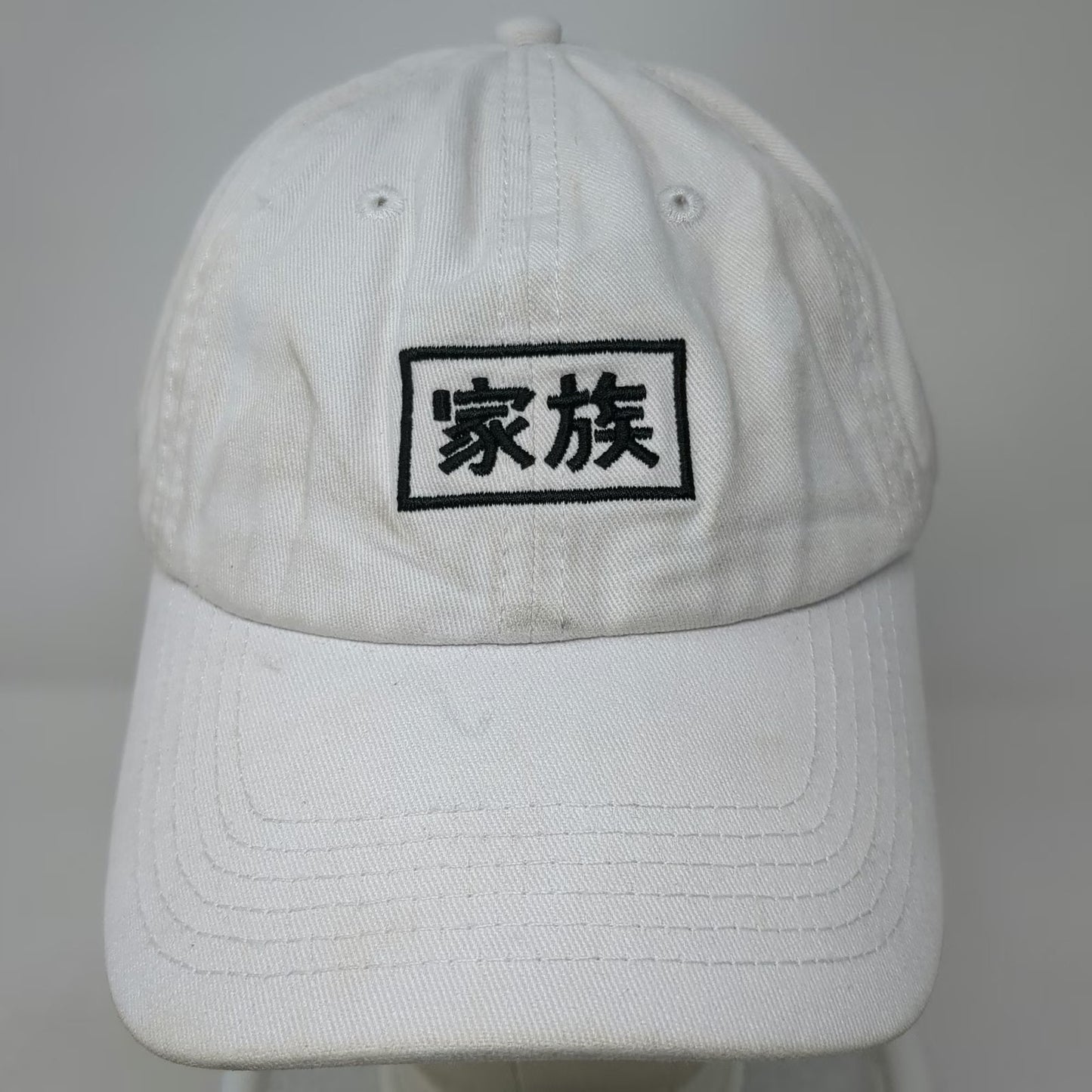 Electric Family Baseball Cap White OSFM Japanese Kanji Patch Kazoku Curved Hat