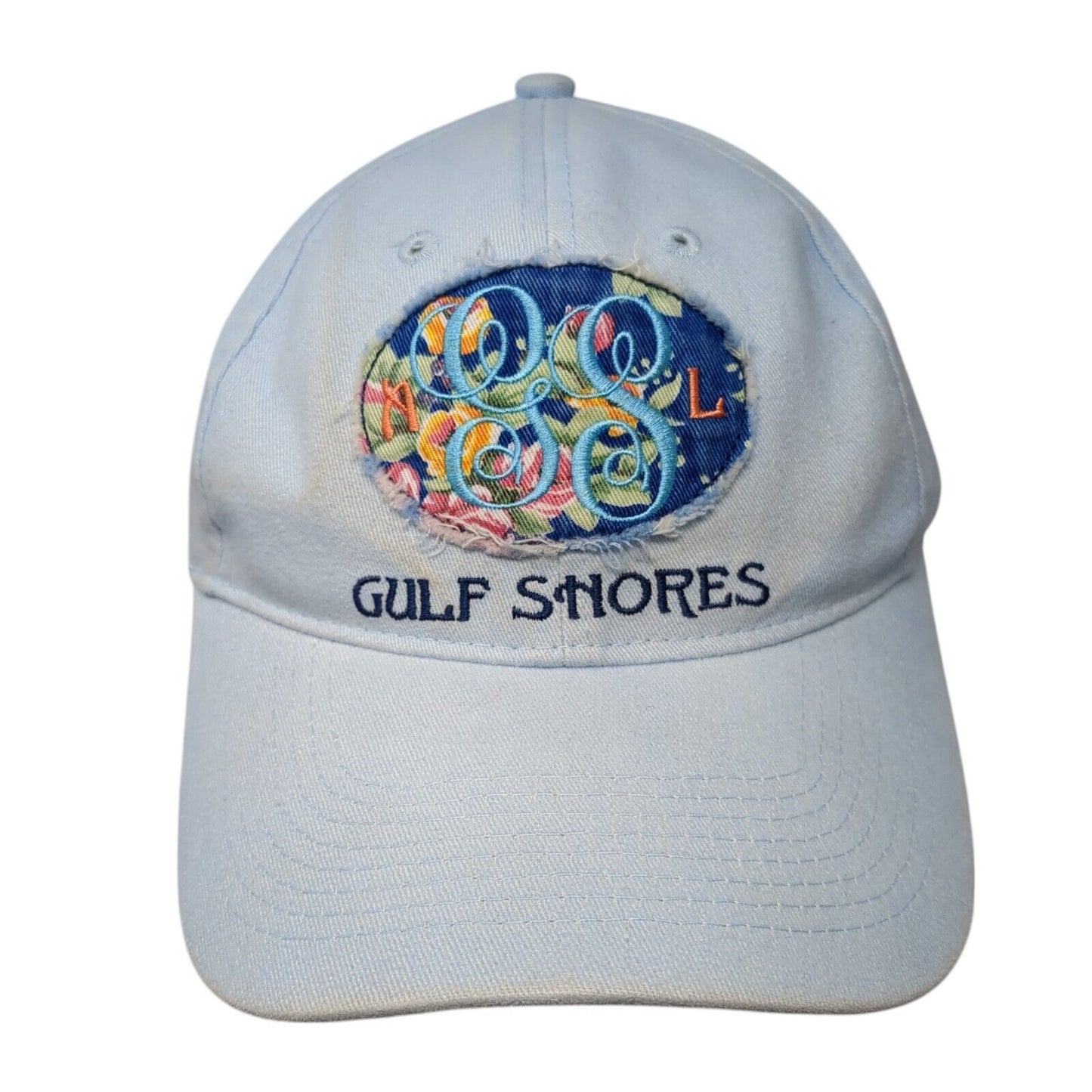 Gulf Shores Strapback Hat Blue One Size Solid Adjustable Embroidered