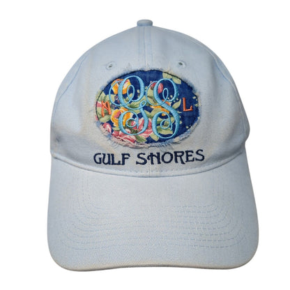 Gulf Shores Strapback Hat Blue One Size Solid Adjustable Embroidered