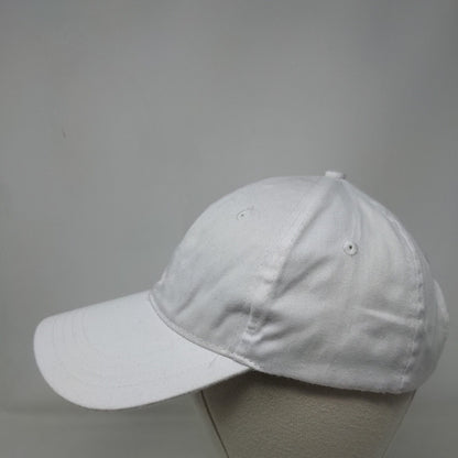 Unbranded Strapback Hat White One Size Adjustable Vented Holes 6 Panel Blank