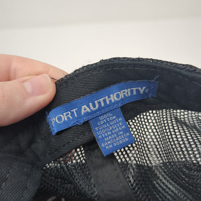 Substratum Snapback Trucker Hat Black OS Adjustable Mesh Back Port Authority