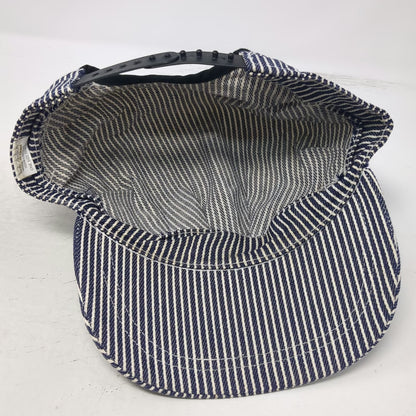 Merit Snapback Hat Blue White Hickory Stripe One Size Cotton Engineer Striped