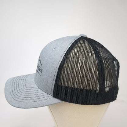 Cedar Creek Wealth Mountain Logo Trucker Hat Gray Black One Size Snapback Mesh