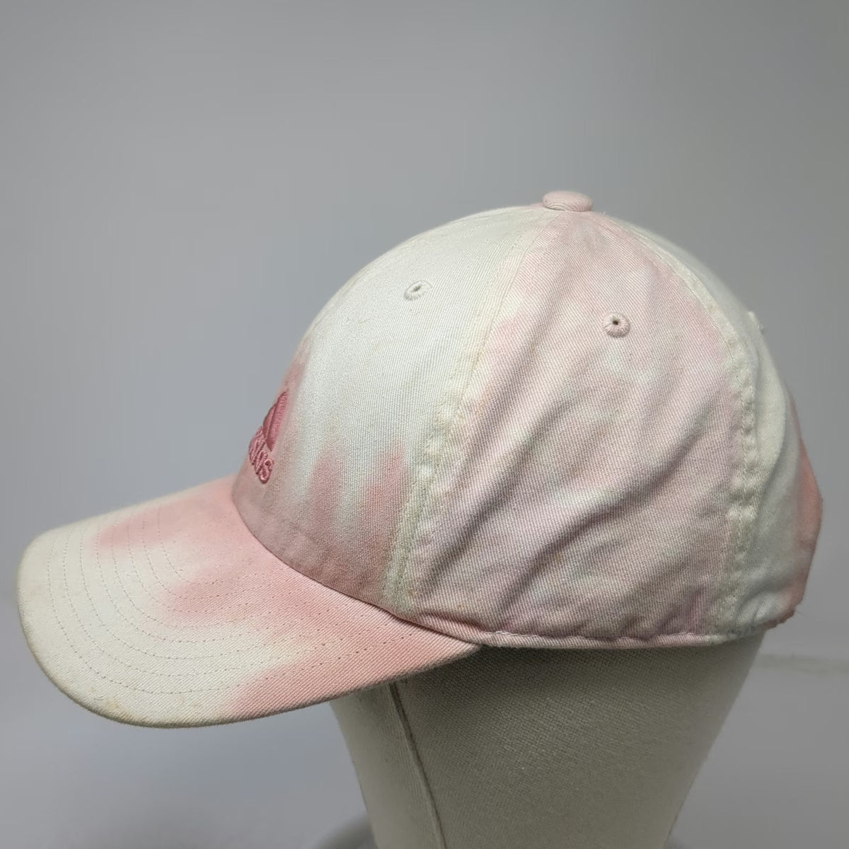 Adidas Baseball Cap White Pink One Size Tie Dye AEROREADY Cotton Adjustable Hat