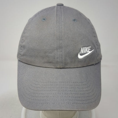 Nike Baseball Cap Gray One Size Heritage86 Adjustable Embroidered Logo Strap Hat