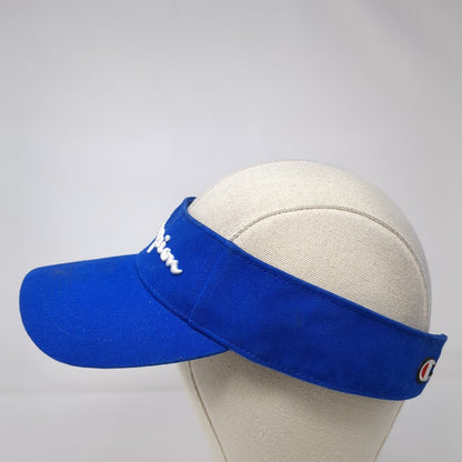 Champion Strapback Sun Visor Hat Blue One Size Adjustable Embroidered Breathable