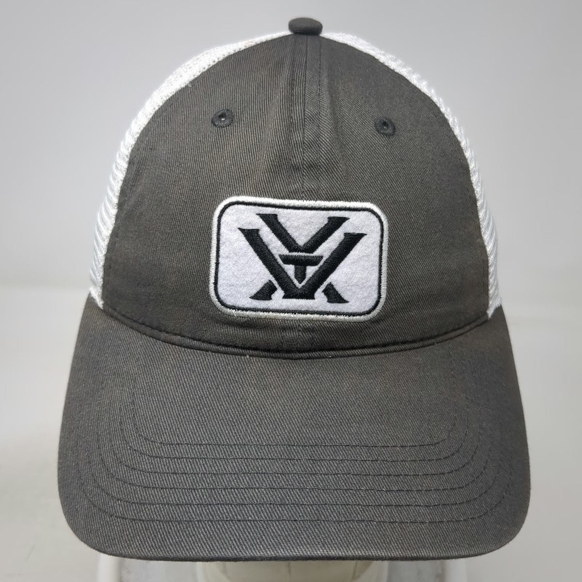 Vortex Gray Baseball Cap One Size Mesh Back Strapback Force of Optics Hat Patch