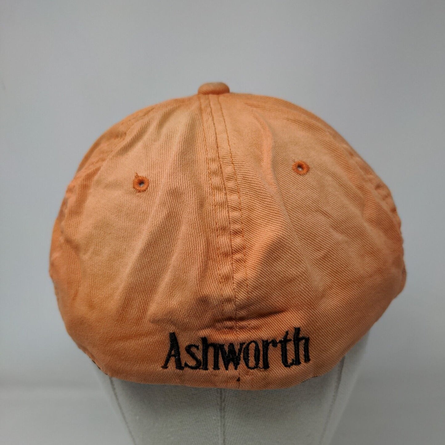 Ashworth Fitted Hat Orange Large-XL Embroidered 6 Panel Vent Holes