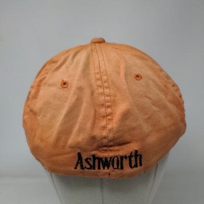 Ashworth Fitted Hat Orange Large-XL Embroidered 6 Panel Vent Holes