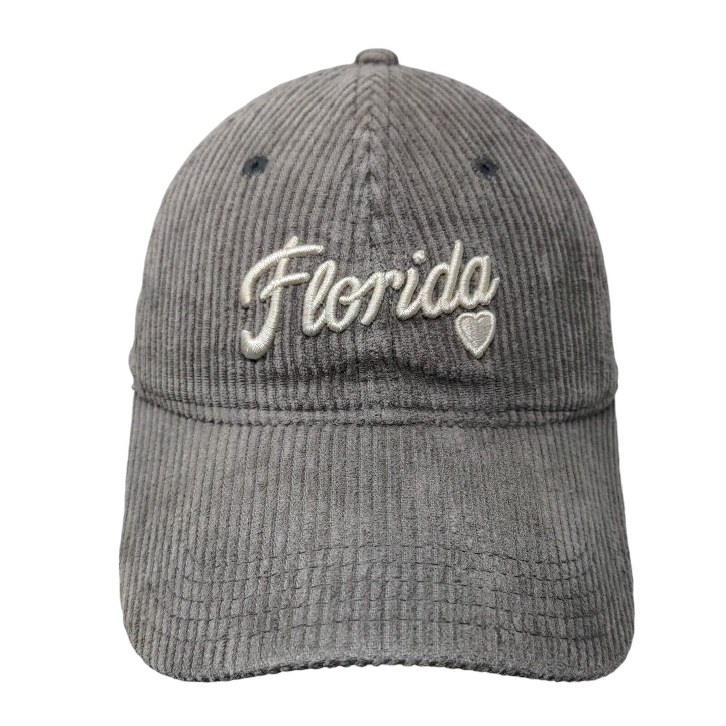 Florida Slideback Hat Gray OSFM Embroidered Corduroy Home Free 6 Panel