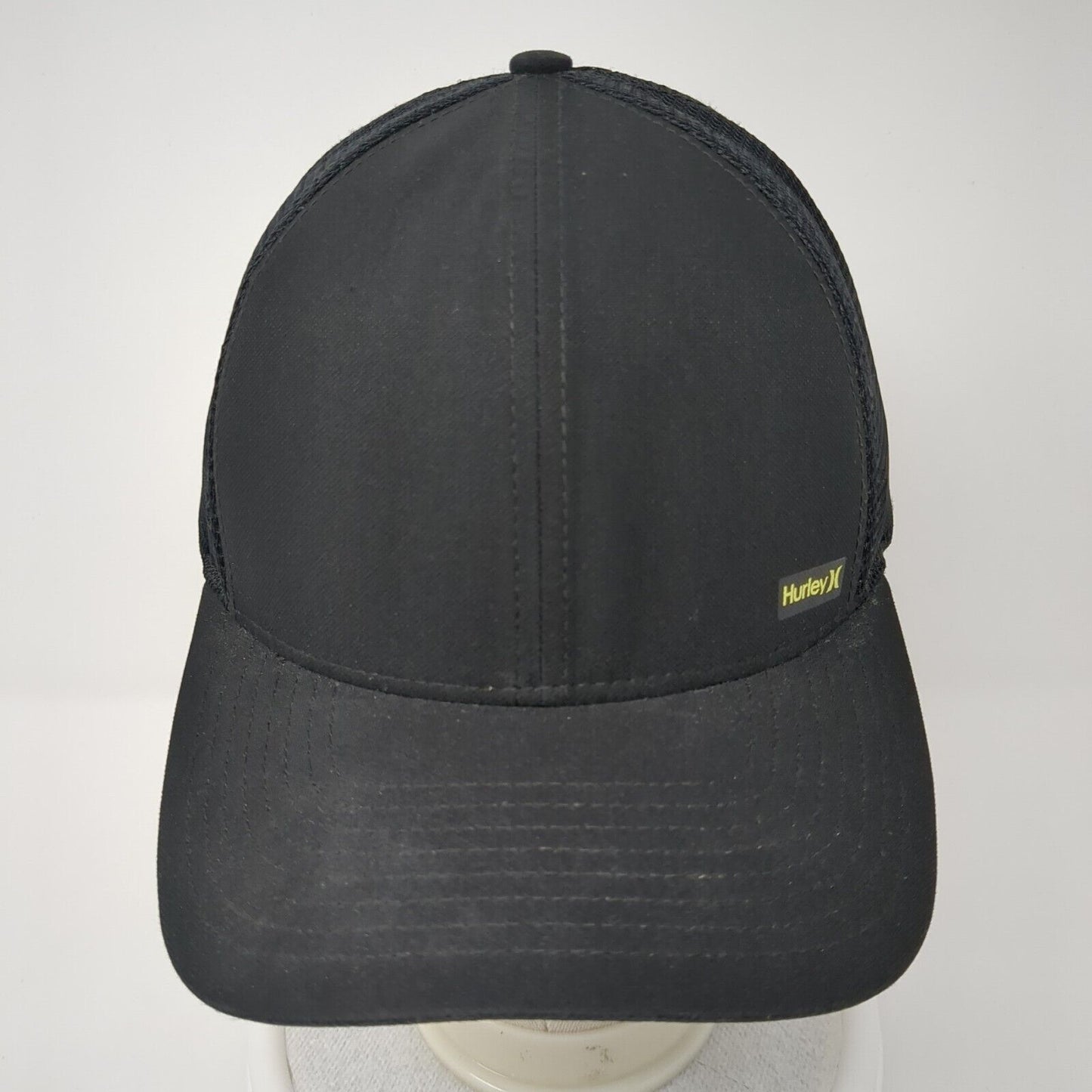 Hurley Snapback Trucker Hat Black One Size Adjustable Embroidered Mesh Back