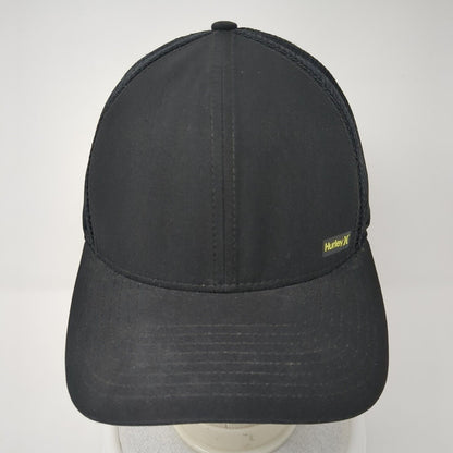 Hurley Snapback Trucker Hat Black One Size Adjustable Embroidered Mesh Back