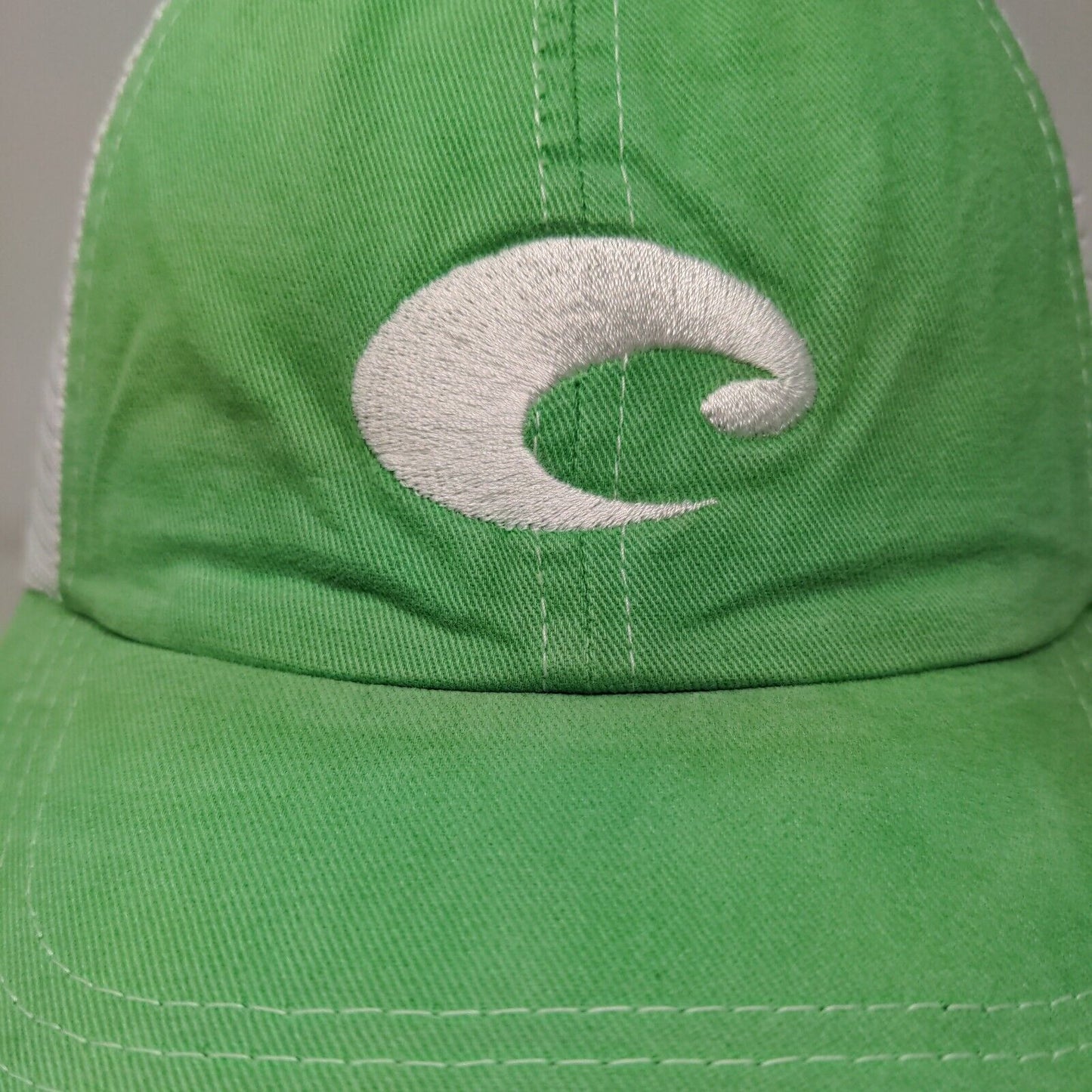Costa Del Mar Strapback Meh Back Trucker Hat Green One Size Colorblock