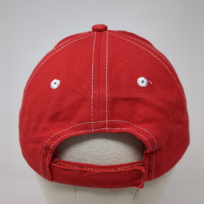 State Farm Strapback Hat Red One Size Adjustable Vented Holes 6 Panel Vitronic