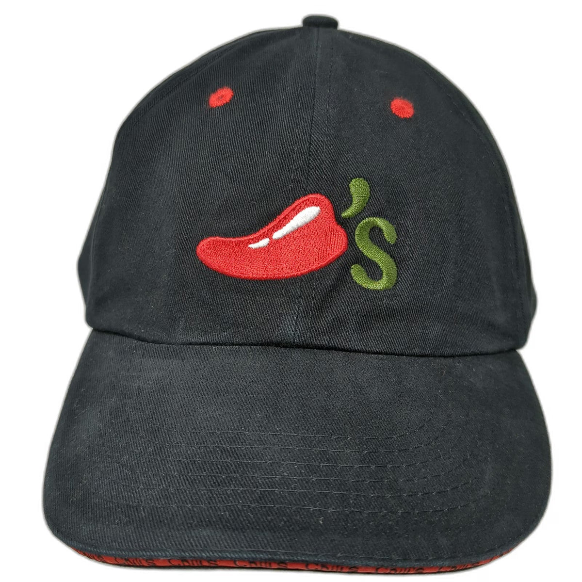 Image Solutions Chili's Logo Black One Size Baseball Cap Cotton Strapback Hat