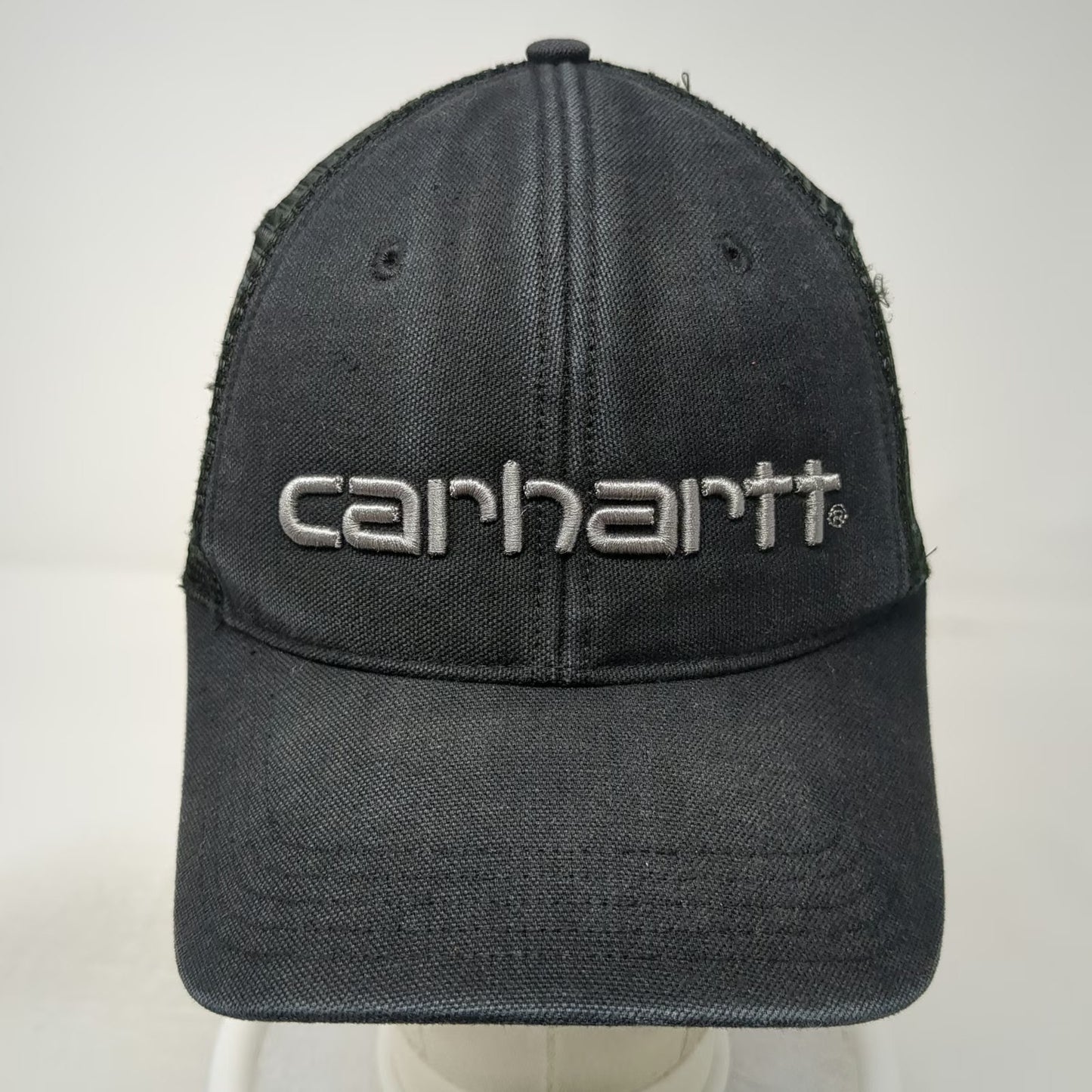 Carhartt Trucker Hat Black One Size Snapback Mesh Back Embroidered Logo Work