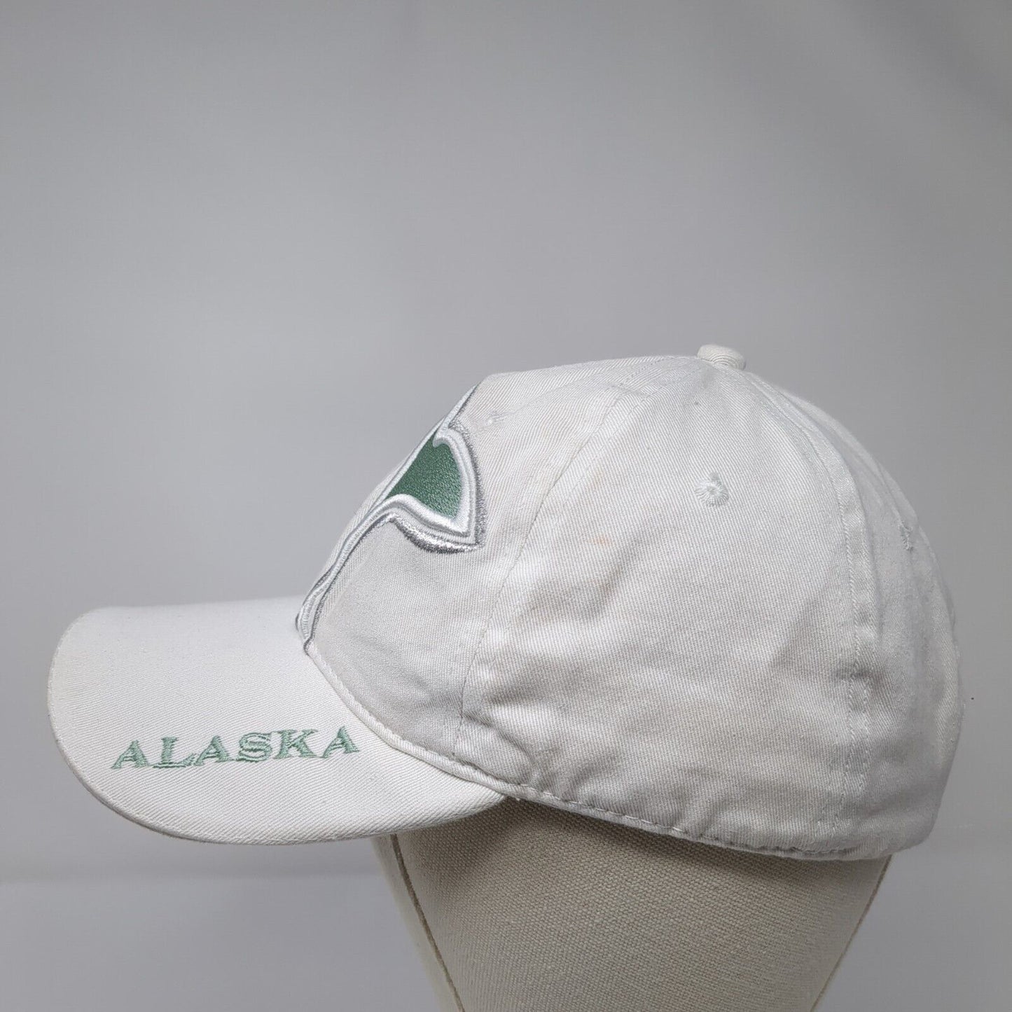 Alaska Humpback Whale Tail Strapback Hat White OSFA Embroidered 6 Panel