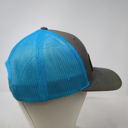 Richardson Trucker Hat Gray Blue One Size Mike's Archery Leather Patch Mesh