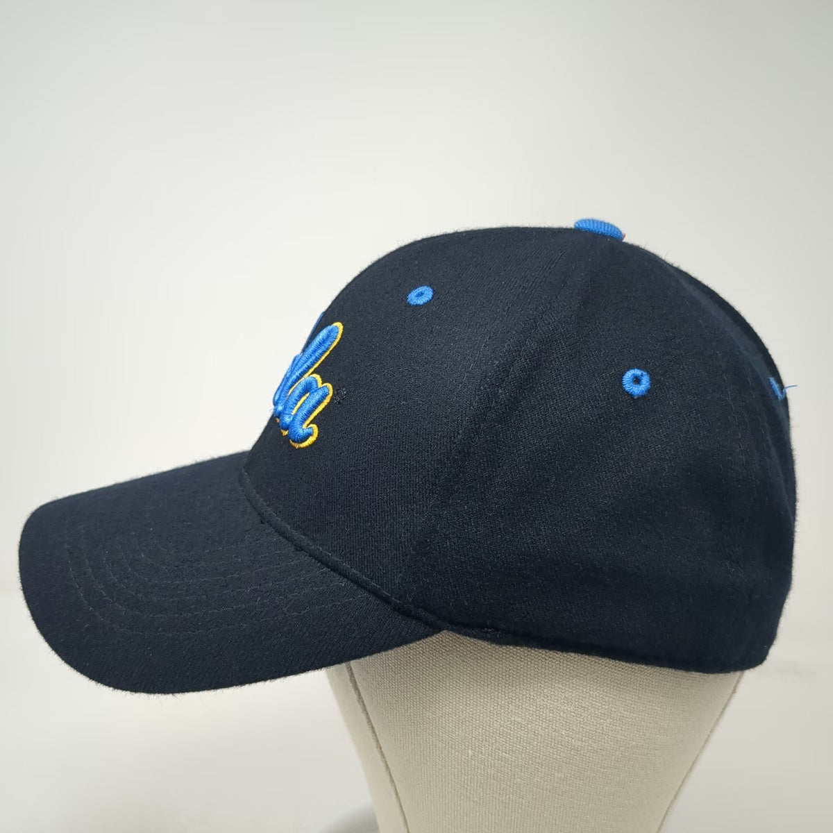 UCLA Bruins NCAA Top of the World Hat Black Blue Gold One Size Stretch Fit OS