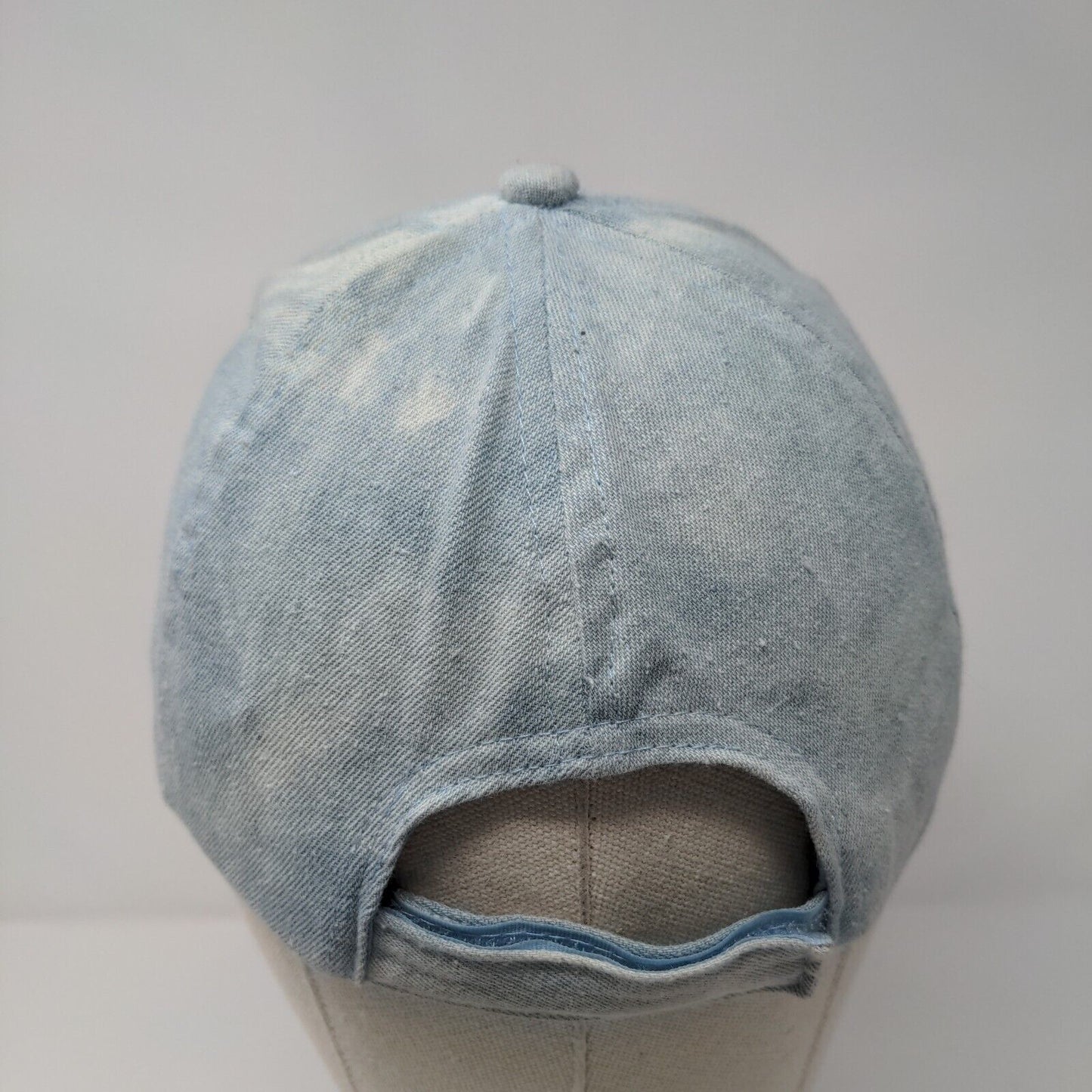 Unbranded Strapback Hat Blue One Size Adjustable Denim Tie Dye 6 Panel