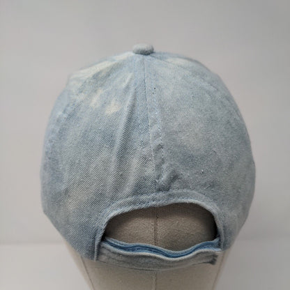 Unbranded Strapback Hat Blue One Size Adjustable Denim Tie Dye 6 Panel