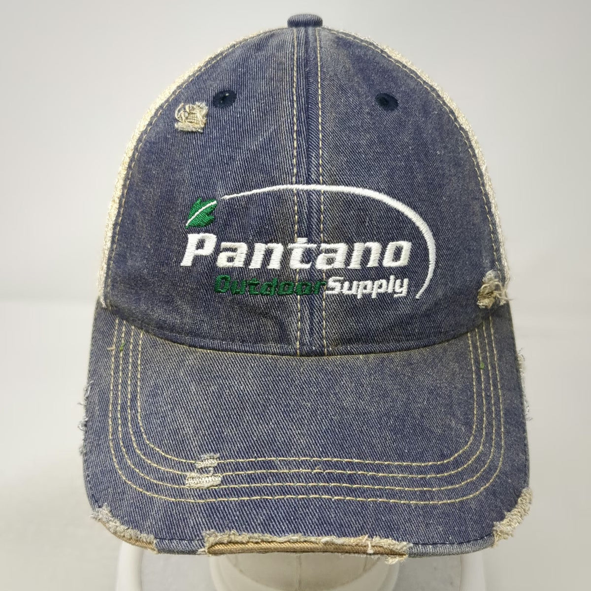 Headmost Blue Trucker Hat One Size Pantano Outdoor Supply Distressed Snapback