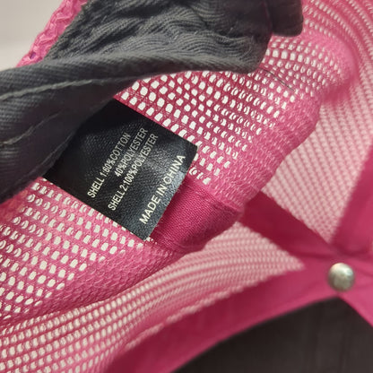 Richardson Trucker Hat Gray Pink One Size Mesh Snapback Mountain Flag Logo