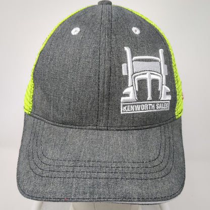 360 Apparel Kenworth Sales Gray Yellow OSFM Baseball Cap Mesh Hat Trucker Flag