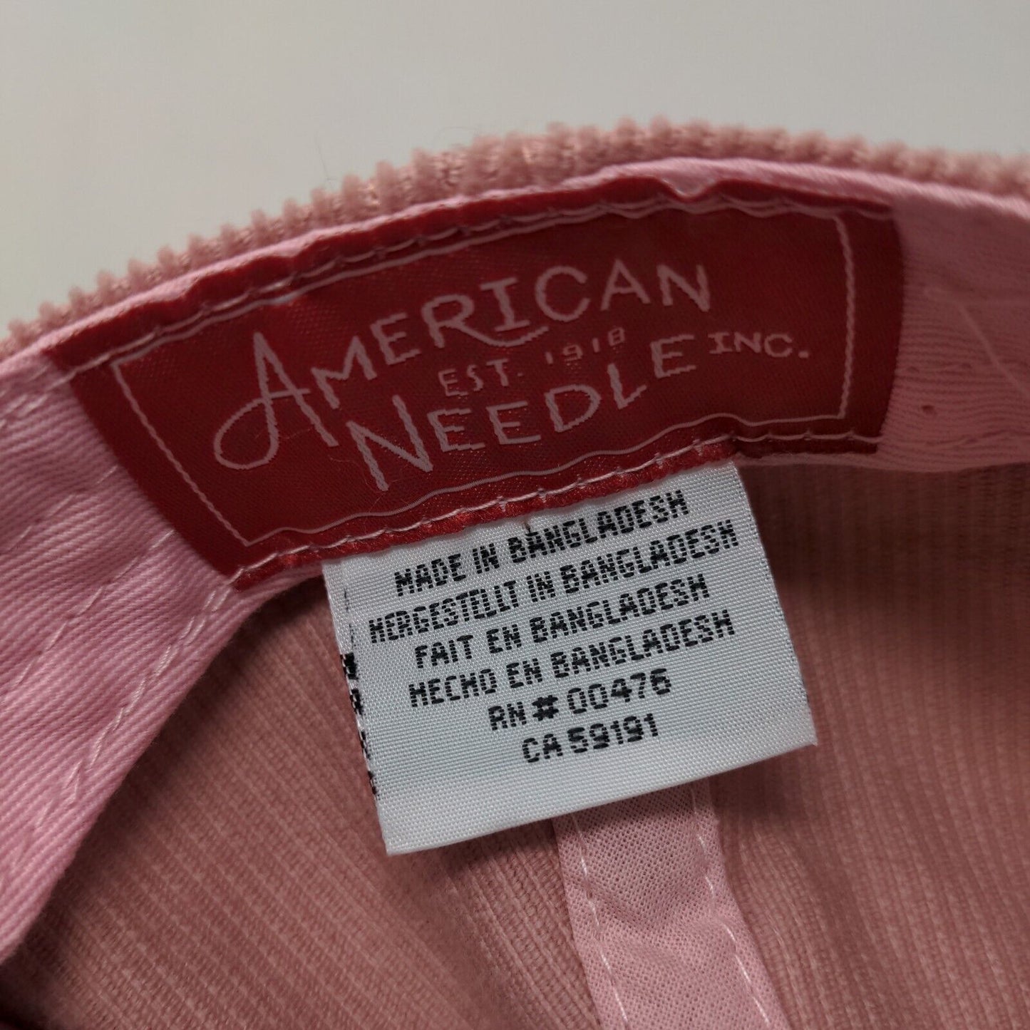 American Needle Women's Slideback Hat Pink Adjustable Corduroy