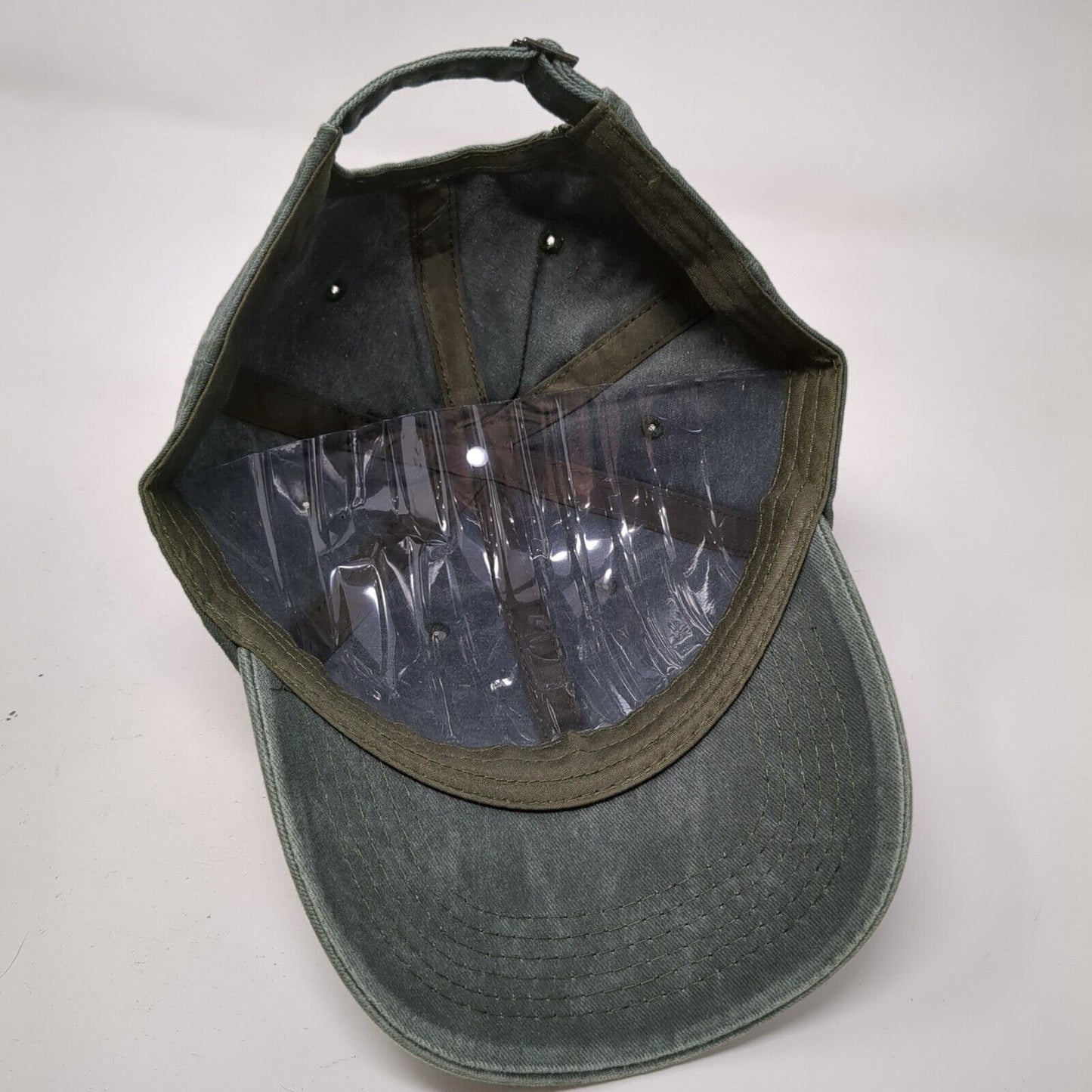 Unbranded Slideback Hat Green OSFA Adjustable Vented Holes 6 Panel Blank
