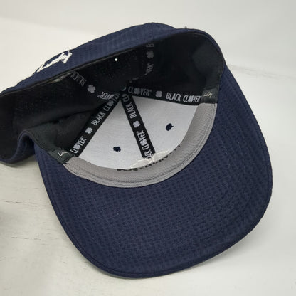 Black Clover Baseball Cap Blue M Memory Fit Four Leaf Clover Live Lucky Hat