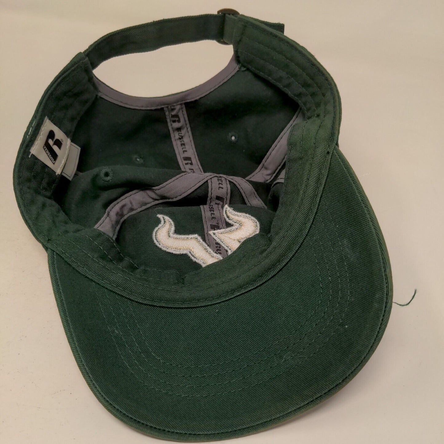 Russell Athletic Men's Slideback Hat Green USF South Florida Bulls Logo