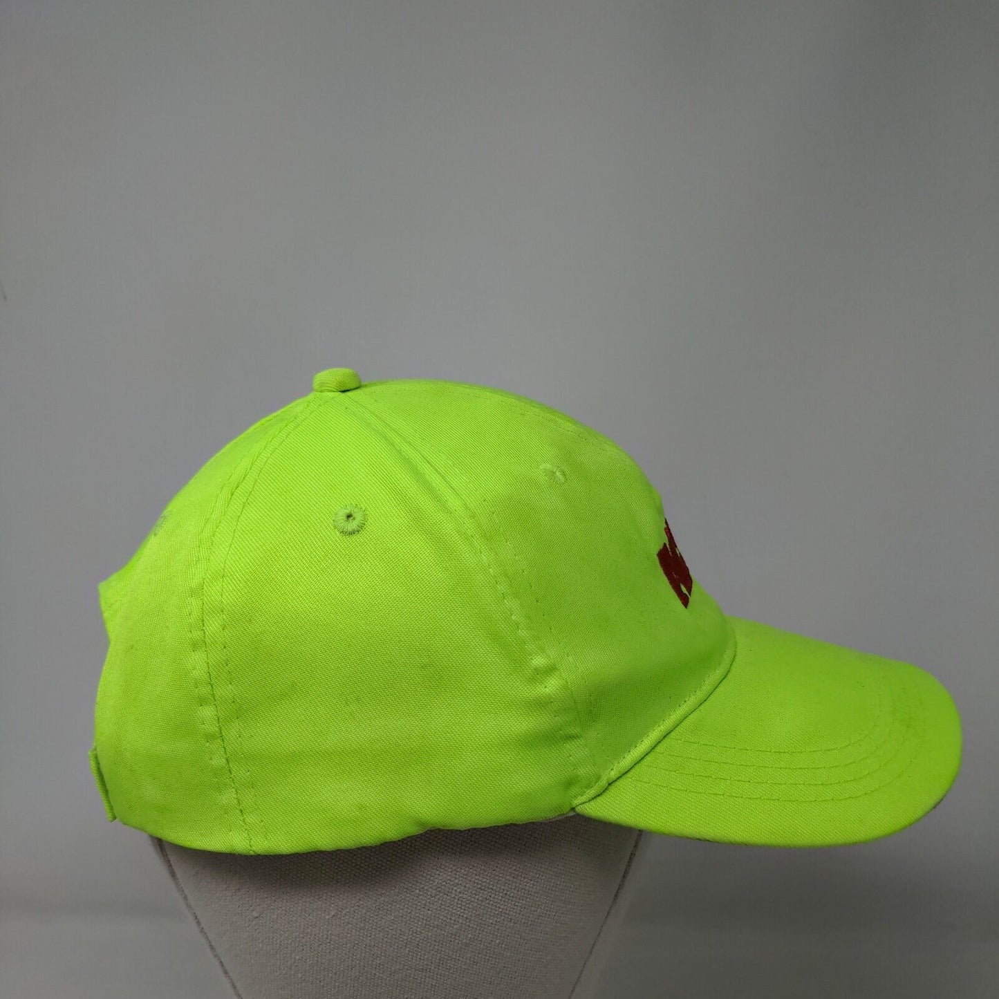 ACMS Strapback Hat Green One Size Adjustable Embroidered Vented Holes 6 Panel