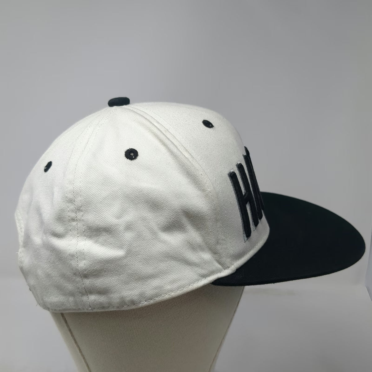L.O.G.A. Harlem Snapback White One Size Hat Raised Embroidery Green Undervisor