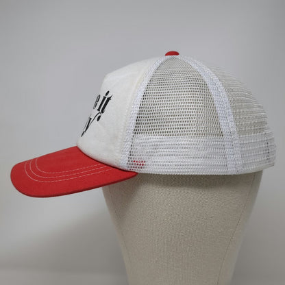 Empyre Trucker Hat White Red One Size Take It Easy Graphic Mesh Snapback Cap