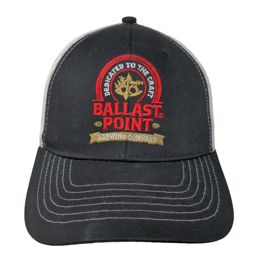 Ballast Point Men's Snapback Mesh Back Hat Black White Embroidered Logo