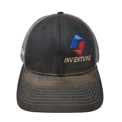 Inventure Snapback Trucker Hat Black One Size Adjustable Mesh Back Richardson