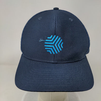 Richardson Snapback Trucker Hat Blue One Size Adjustable Embroidered Mesh Back