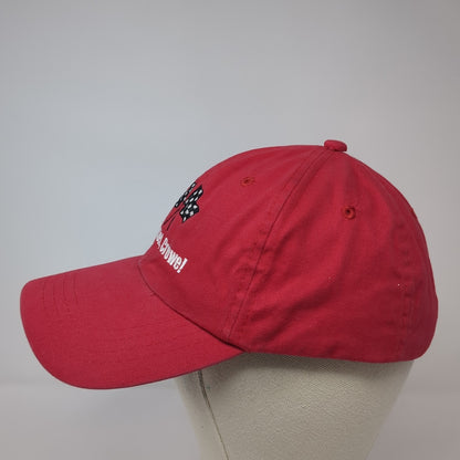 Ready Set Crowel Slideback Baseball Cap Red One Size Adjustable Embroidered