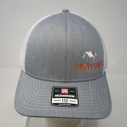 Venture Trucker Hat Gray One Size Adjustable Embroidered Mesh Back Richardson