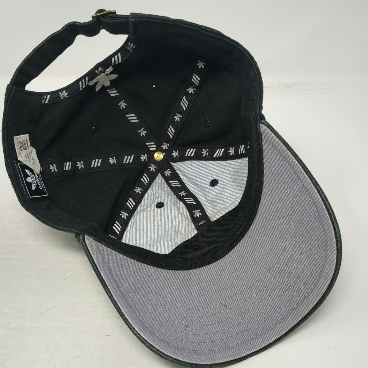 Adidas Baseball Cap Black OSFM Trefoil Logo Slideback Cotton Twill 6 Panel Hat