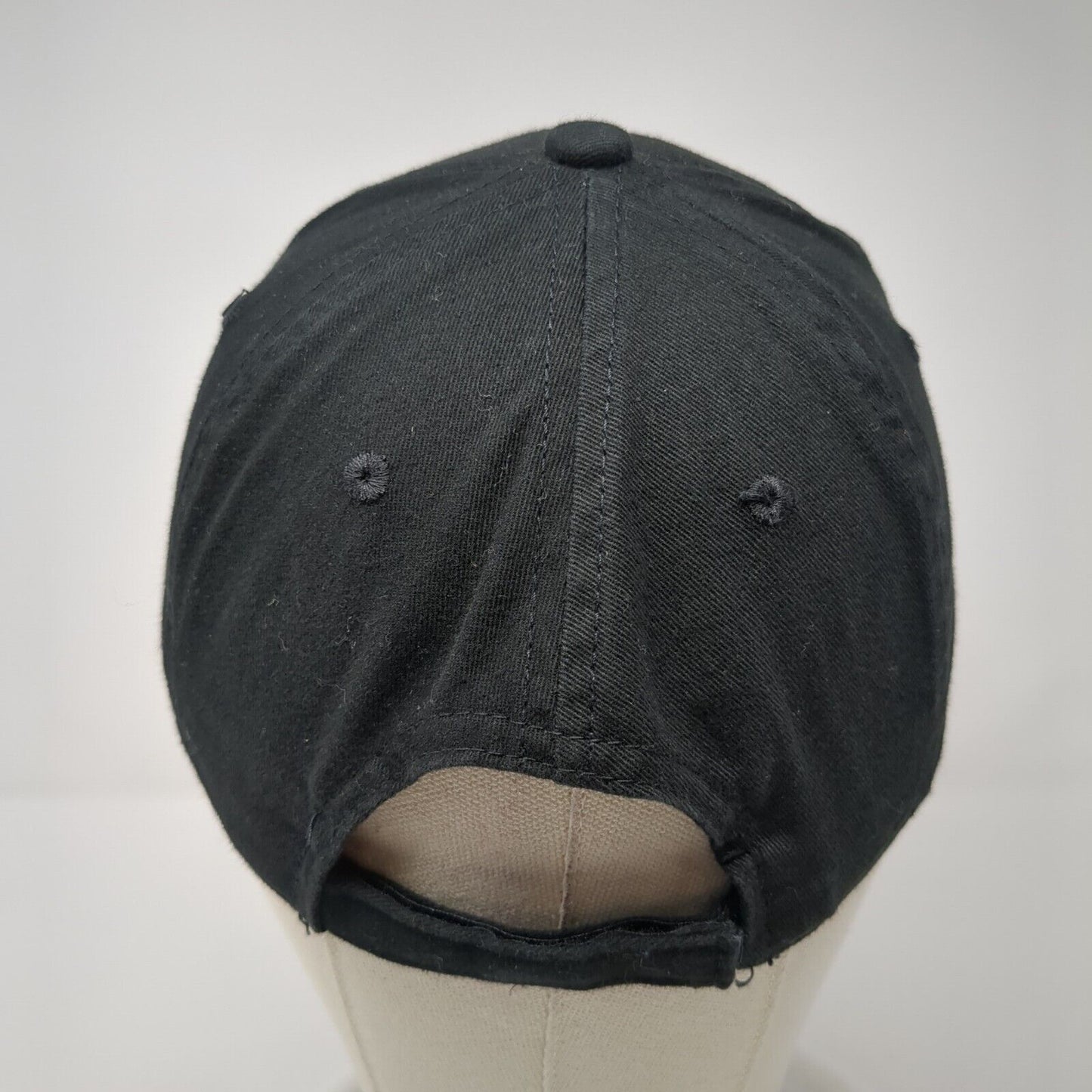George Strapback Hat Black One Size Adjustable Vented Holes 6 Panel Blank