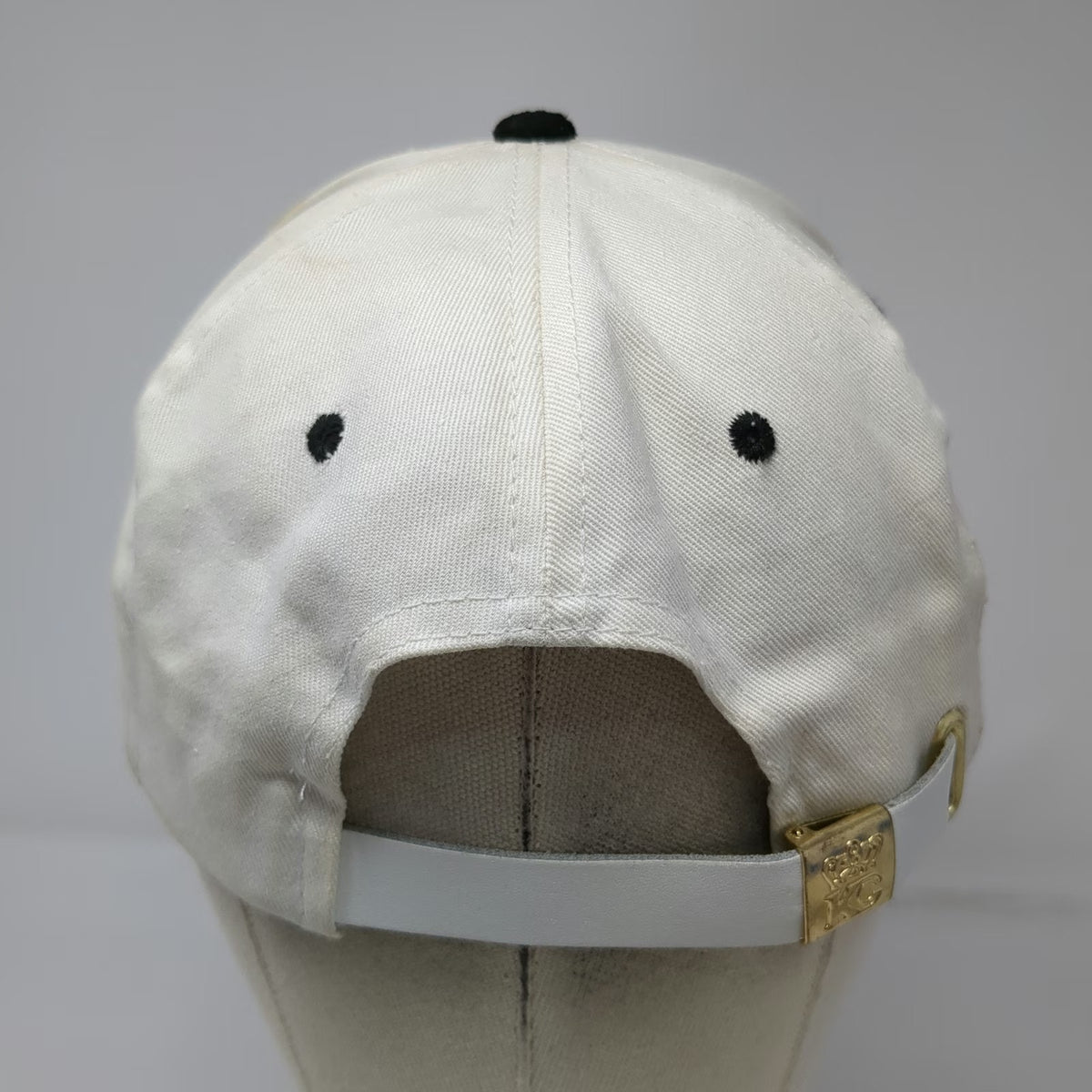KC 76 Racing Baseball Cap White One Size Checkered Flag Suede Brim Slideback Hat