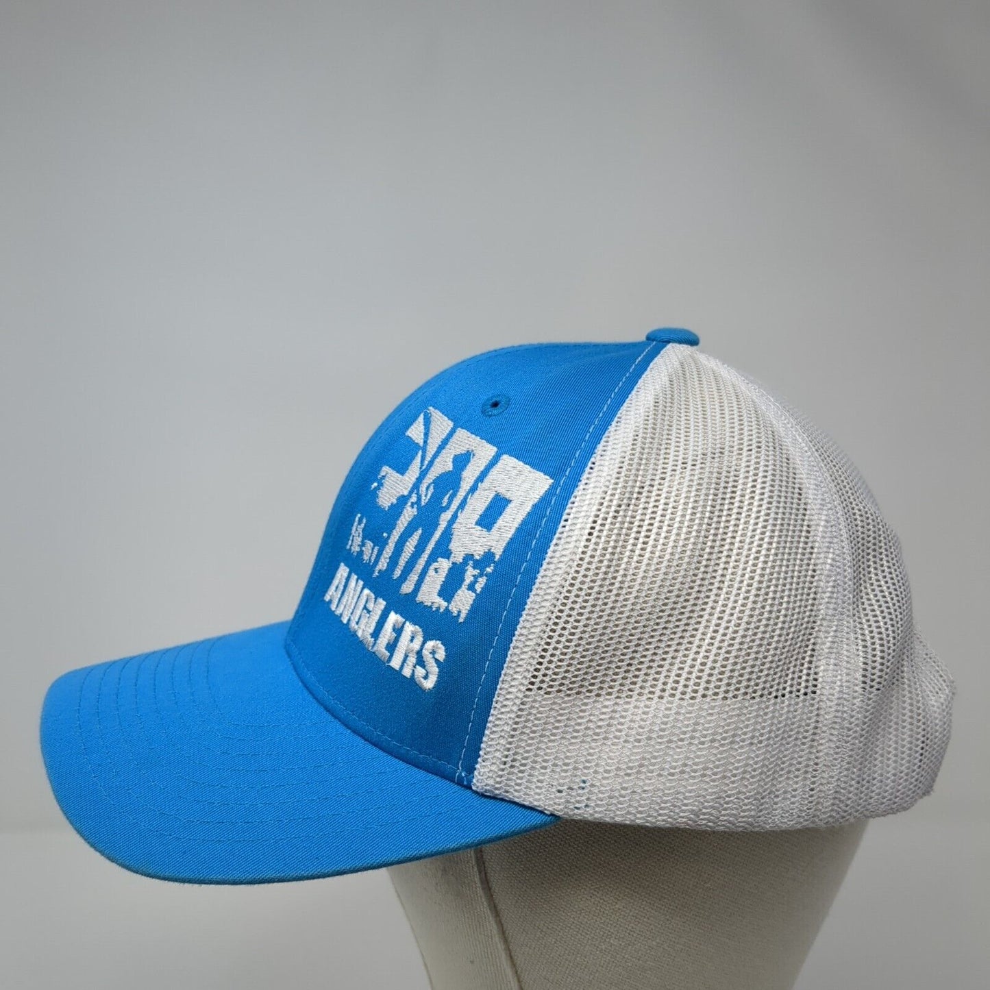 208 Anglers Snapback Mesh Back Trucker Hat Blue One Size Embroidered