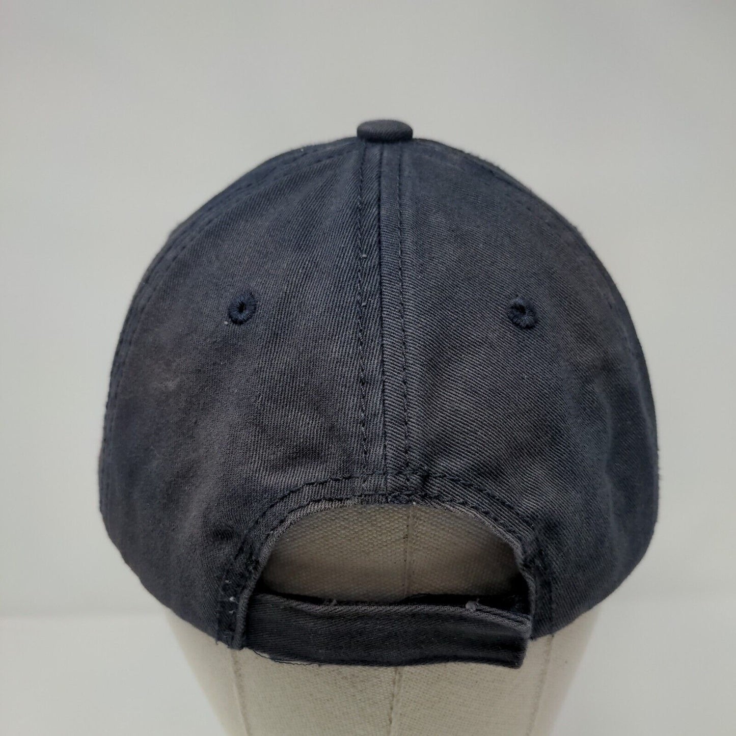 STH19 Strapback Hat Blue One Size Adjustable Embroidered Melonwear Cotton