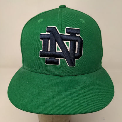 New Era Men's Fitted Hat Green Size 7 Embroidered Notre Dame Fighting Irish