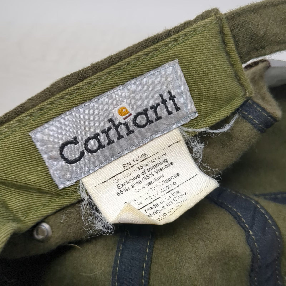 Carhartt Baseball Cap Green One Size Wool Blend Slideback 1889 Est- Logo Hat