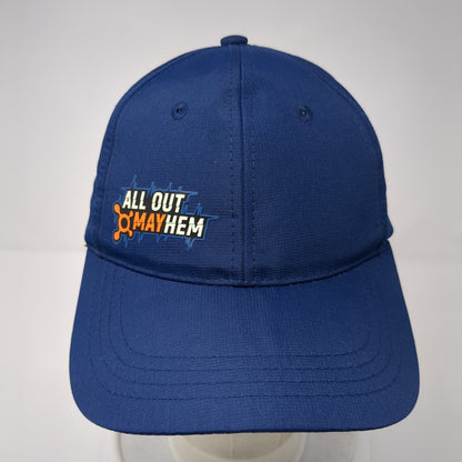 All Out Mayhem Strapback Hat Blue One Size Adjustable 6 Panel Polyester