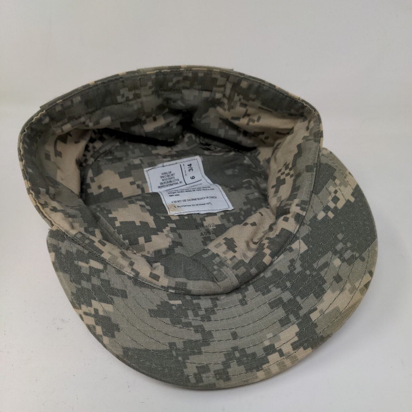 U.S. Military Mens Patrol Cap Green Digital Camo Size 6 3/4 Nylon Cotton Blend